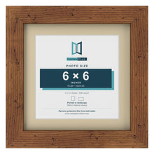 Rustic 8 x 8 inch picture frame with an ivory mount for a 6 x 6 inch photo