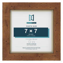 Rustic 8 x 8 inch picture frame with an ivory mount for a 7 x 7 inch photo