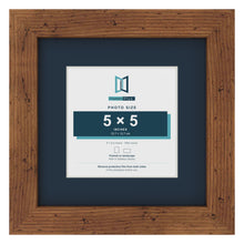 Rustic 8 x 8 inch picture frame with a Pacific Blue mount for a 5 x 5 inch photo