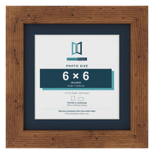 Rustic 8 x 8 inch picture frame with a Pacific Blue mount for a 6 x 6 inch photo