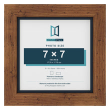 Rustic 8 x 8 inch picture frame with a Pacific Blue mount for a 7 x 7 inch photo