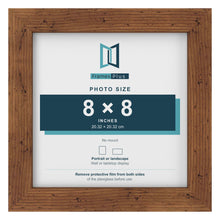 Rustic picture frame for a 8 x 8 inch photo