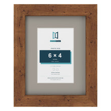 Rustic 9 x 7 inch picture frame with a Dawn Grey mount for a 6 x 4 inch photo