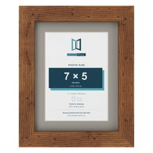 Rustic 9 x 7 inch picture frame with a Dawn Grey mount for a 7 x 5 inch photo