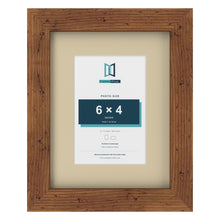 Rustic 9 x 7 inch picture frame with an ivory mount for a 6 x 4 inch photo
