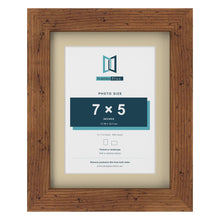 Rustic 9 x 7 inch picture frame with an ivory mount for a 7 x 5 inch photo