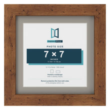 Rustic 9 x 9 inch picture frame with a Dawn Grey mount for a 7 x 7 inch photo