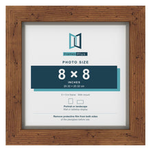 Rustic 9 x 9 inch picture frame with a Dawn Grey mount for an 8 x 8 inch photo