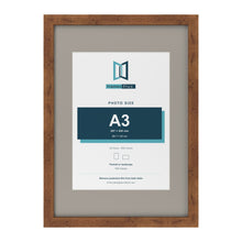 Rustic A2 picture frame with a Dawn Grey mount for an A3 photo