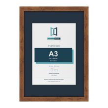 Rustic A2 picture frame with a Pacific Blue mount for an A3 photo