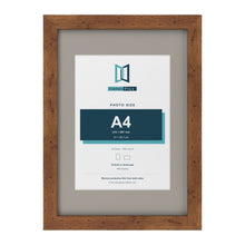 Rustic A3 picture frame with a Dawn Grey mount for an A4 photo