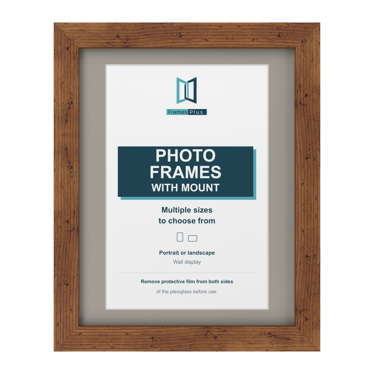 Rustic picture frame with a Dawn Grey mount