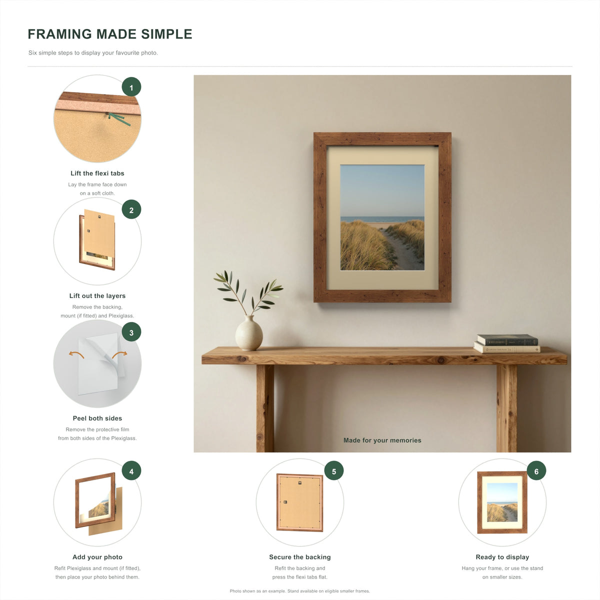 How to put a photo in a Rustic frame with an ivory mount in six steps