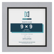 Silver 10 x 10 inch picture frame with a black mount for a 9 x 9 inch photo
