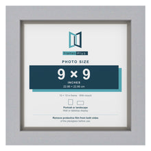 Silver 10 x 10 inch picture frame with a Dawn Grey mount for a 9 x 9 inch photo
