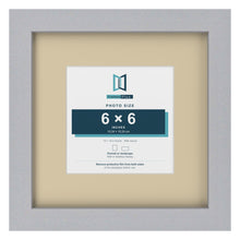 Silver 10 x 10 inch picture frame with an ivory mount for a 6 x 6 inch photo