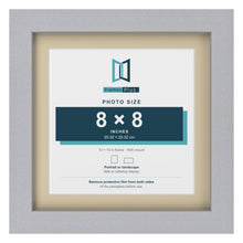 Silver 10 x 10 inch picture frame with an ivory mount for an 8 x 8 inch photo