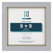 Silver 10 x 10 inch picture frame with an ivory mount for a 9 x 9 inch photo