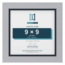 Silver 10 x 10 inch picture frame with a Pacific Blue mount for a 9 x 9 inch photo