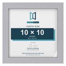 Silver picture frame for a 10 x 10 inch photo