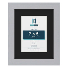 Silver 10 x 8 inch picture frame with a black mount for a 7 x 5 inch photo