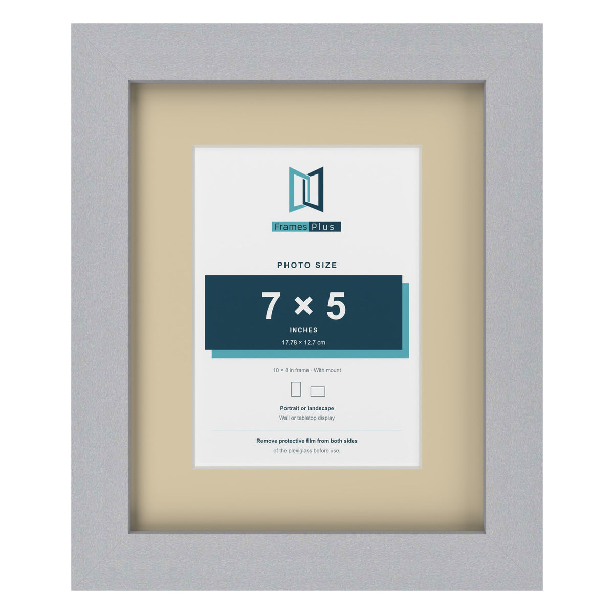 Silver 10 x 8 inch picture frame with an ivory mount for a 7 x 5 inch photo
