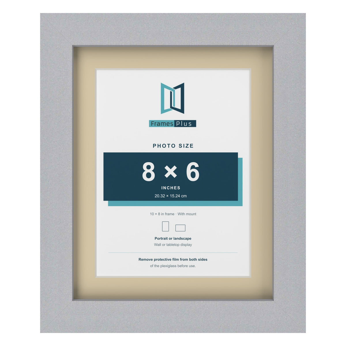 Silver 10 x 8 inch picture frame with an ivory mount for an 8 x 6 inch photo