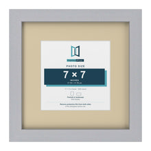 Silver 11 x 11 inch picture frame with an ivory mount for a 7 x 7 inch photo