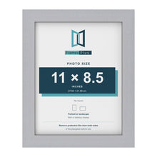 Silver picture frame for an 11 x 8.5 inch photo