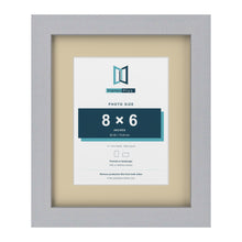 Silver 11 x 9 inch picture frame with an ivory mount for an 8 x 6 inch photo