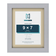Silver 11 x 9 inch picture frame with an ivory mount for a 9 x 7 inch photo