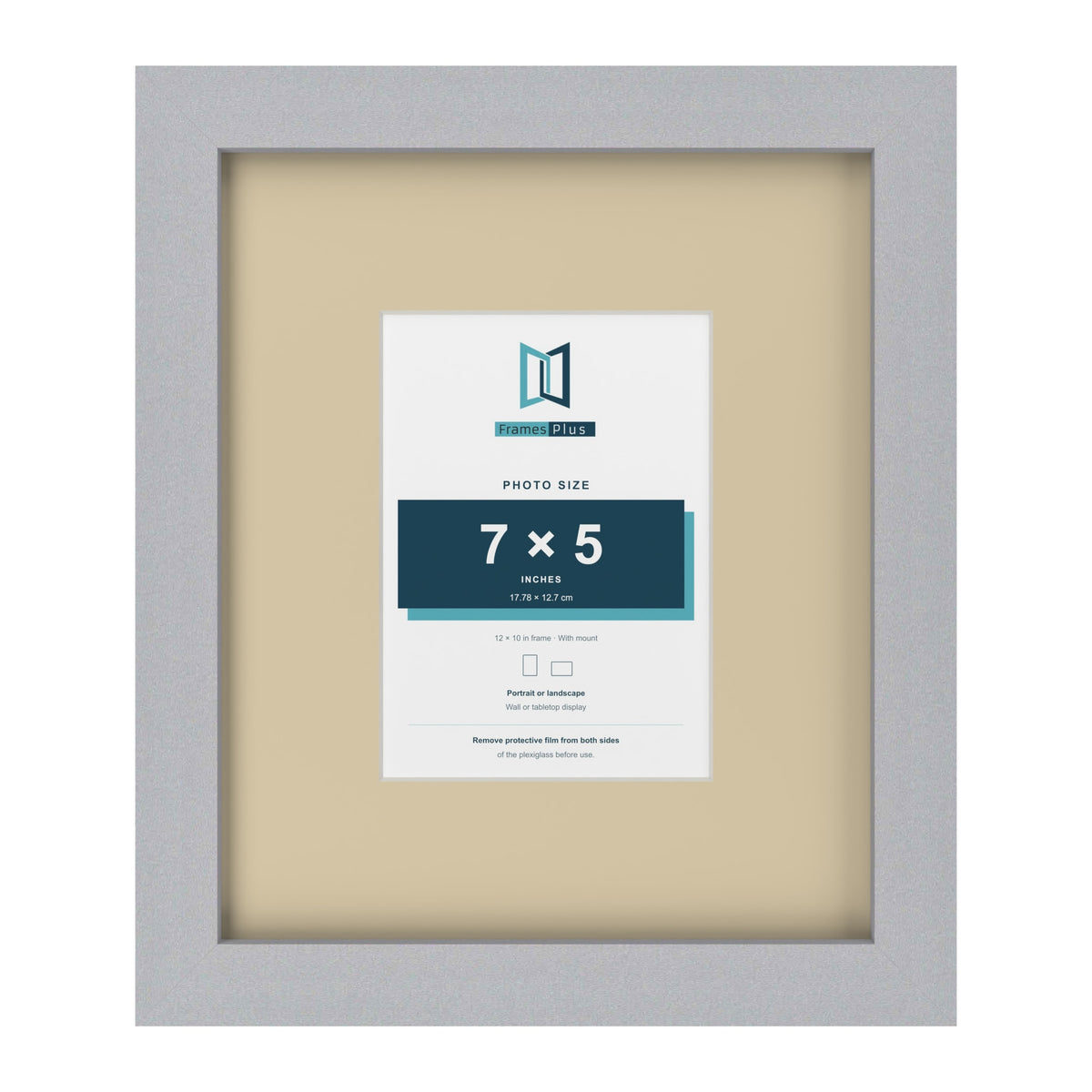 Silver 12 x 10 inch picture frame with an ivory mount for a 7 x 5 inch photo