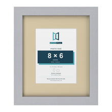 Silver 12 x 10 inch picture frame with an ivory mount for an 8 x 6 inch photo