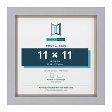 Silver 12 x 12 inch picture frame with an ivory mount for an 11 x 11 inch photo