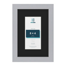 Silver 12 x 8 inch picture frame with a black mount for an 8 x 4 inch photo