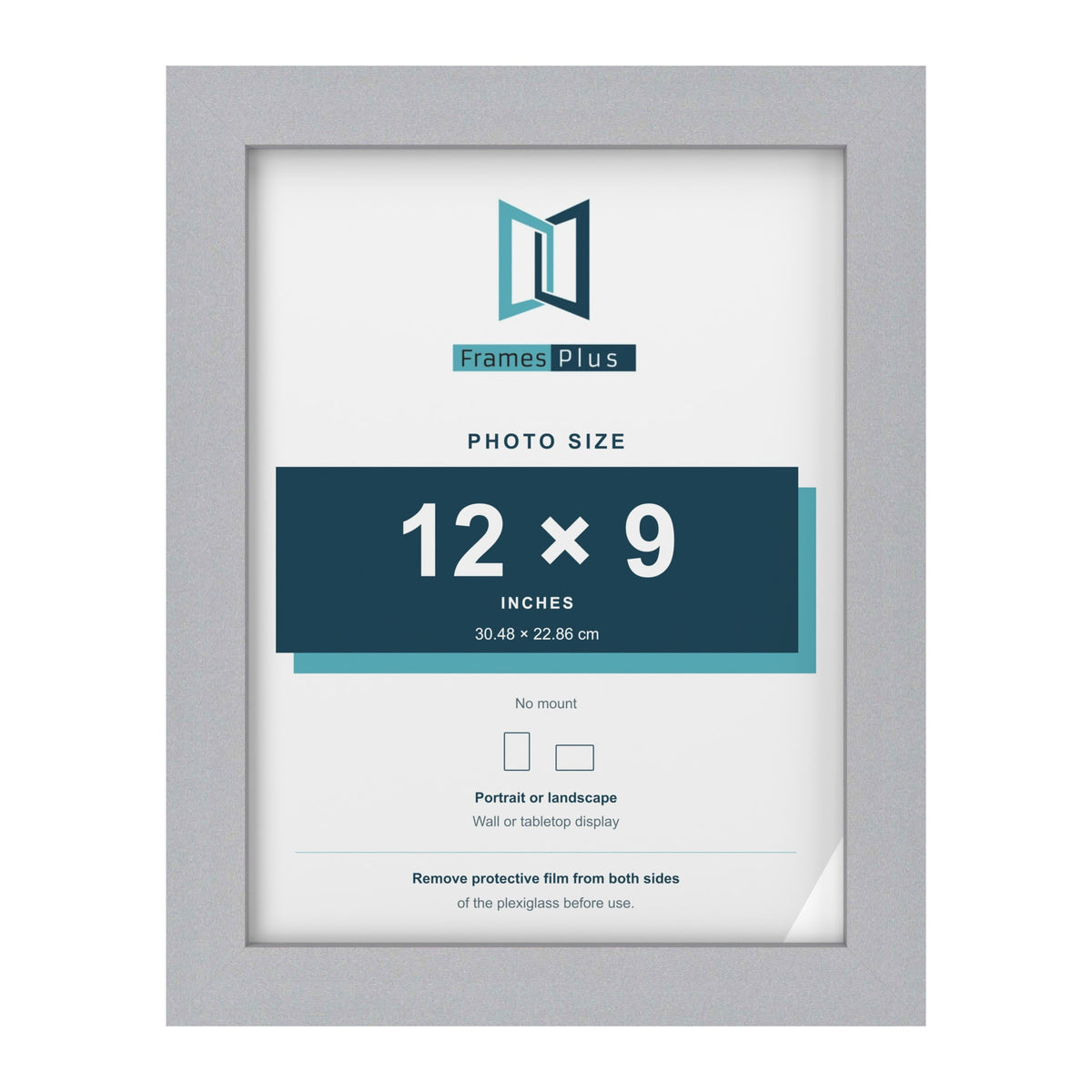 Silver picture frame for a 12 x 9 inch photo