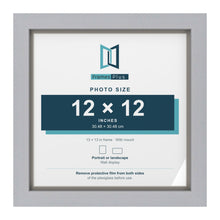 Silver 13 x 13 inch picture frame with a Dawn Grey mount for a 12 x 12 inch photo