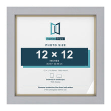Silver 13 x 13 inch picture frame with an ivory mount for a 12 x 12 inch photo