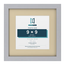 Silver 13 x 13 inch picture frame with an ivory mount for a 9 x 9 inch photo