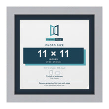 Silver 13 x 13 inch picture frame with a Pacific Blue mount for an 11 x 11 inch photo