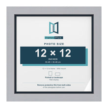 Silver 13 x 13 inch picture frame with a Pacific Blue mount for a 12 x 12 inch photo