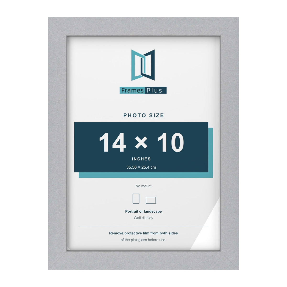Silver picture frame for a 14 x 10 inch photo