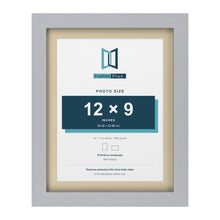 Silver 14 x 11 inch picture frame with an ivory mount for a 12 x 9 inch photo