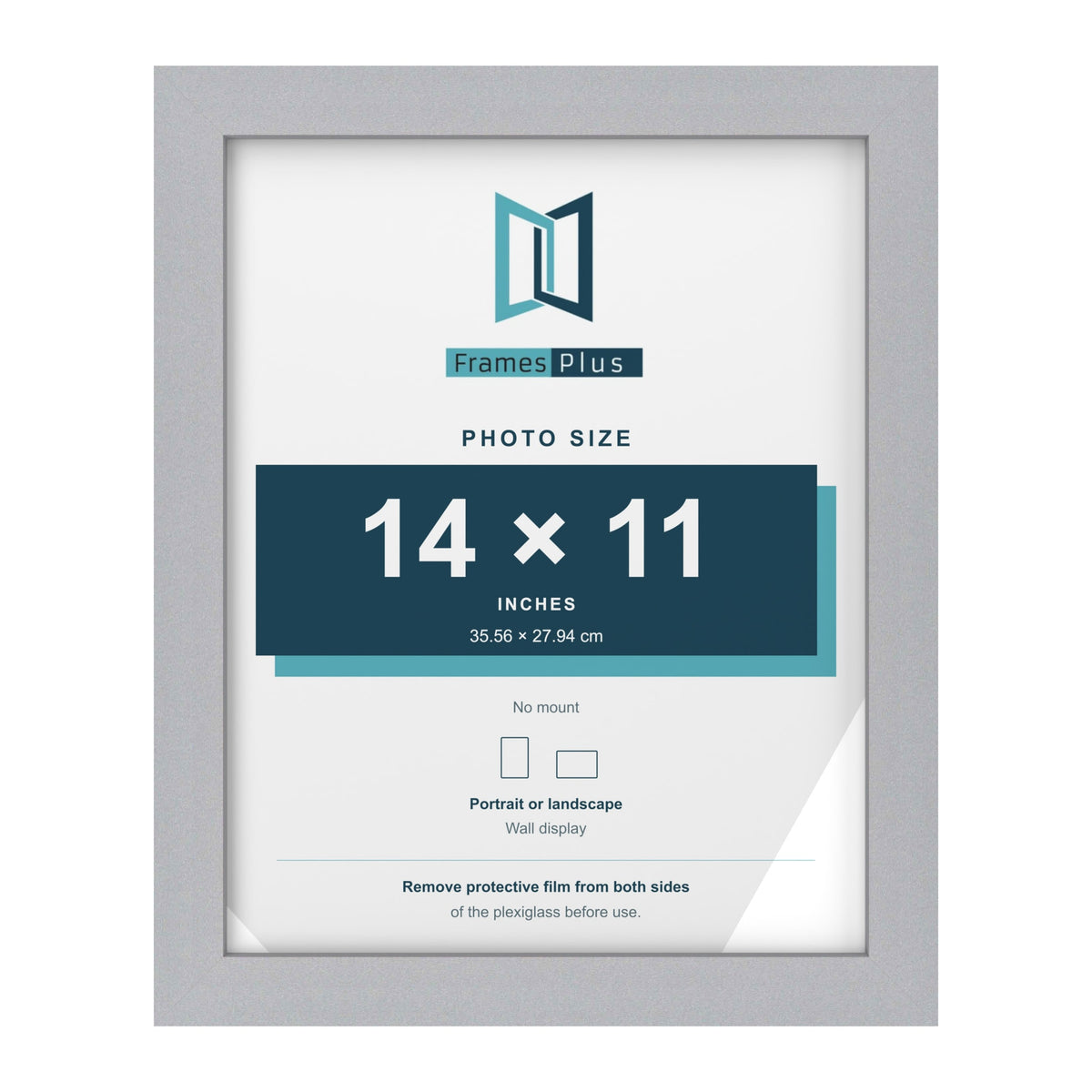 Silver picture frame for a 14 x 11 inch photo
