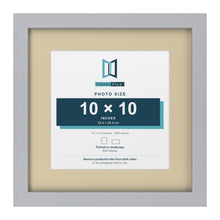 Silver 14 x 14 inch picture frame with an ivory mount for a 10 x 10 inch photo