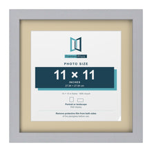 Silver 14 x 14 inch picture frame with an ivory mount for an 11 x 11 inch photo