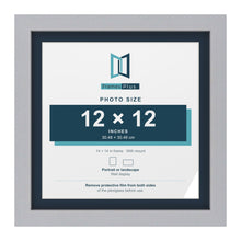 Silver 14 x 14 inch picture frame with a Pacific Blue mount for a 12 x 12 inch photo