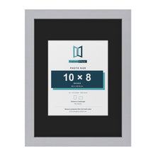 Silver 16 x 12 inch picture frame with a black mount for a 10 x 8 inch photo
