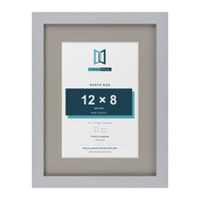 Silver 16 x 12 inch picture frame with a Dawn Grey mount for a 12 x 8 inch photo