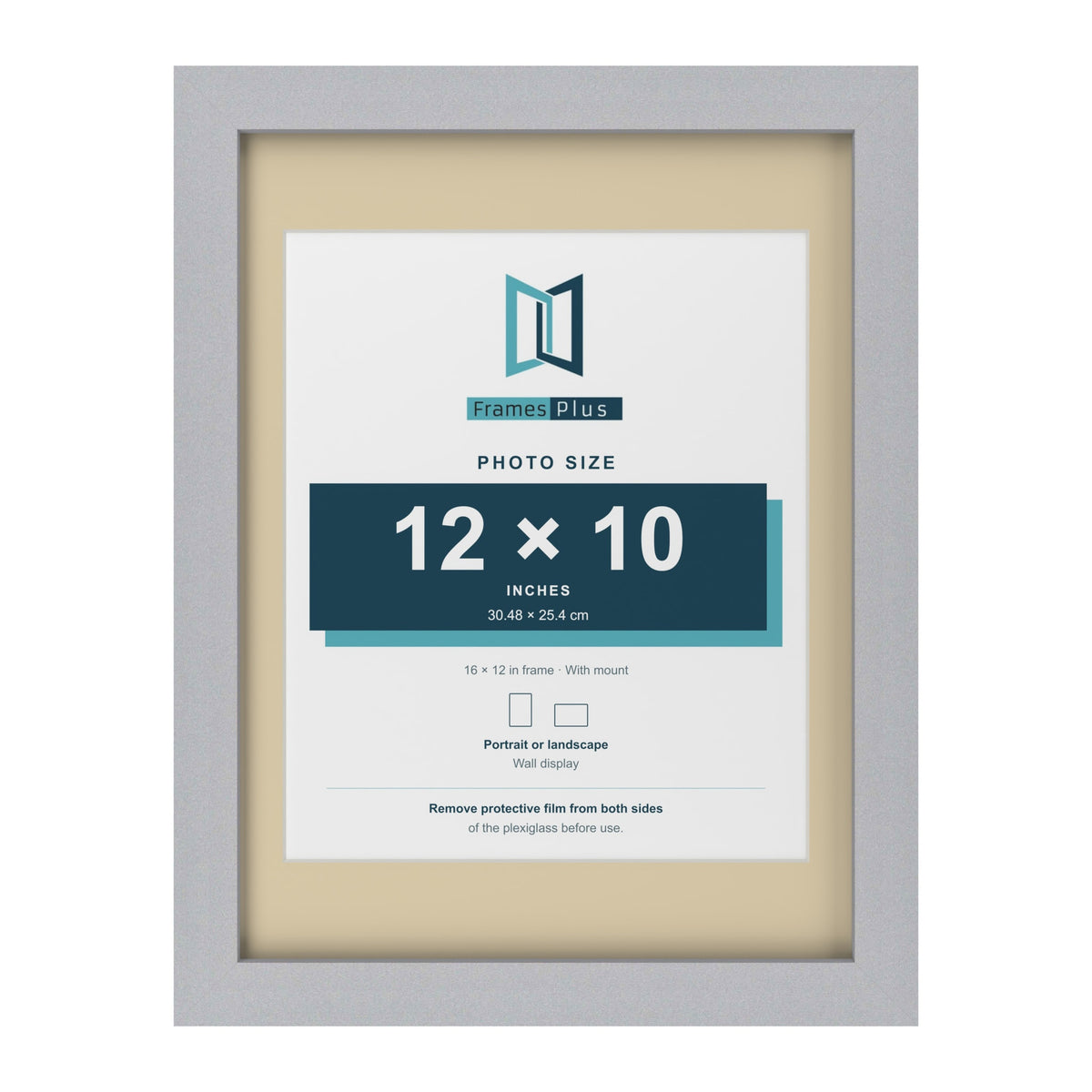 Silver 16 x 12 inch picture frame with an ivory mount for a 12 x 10 inch photo